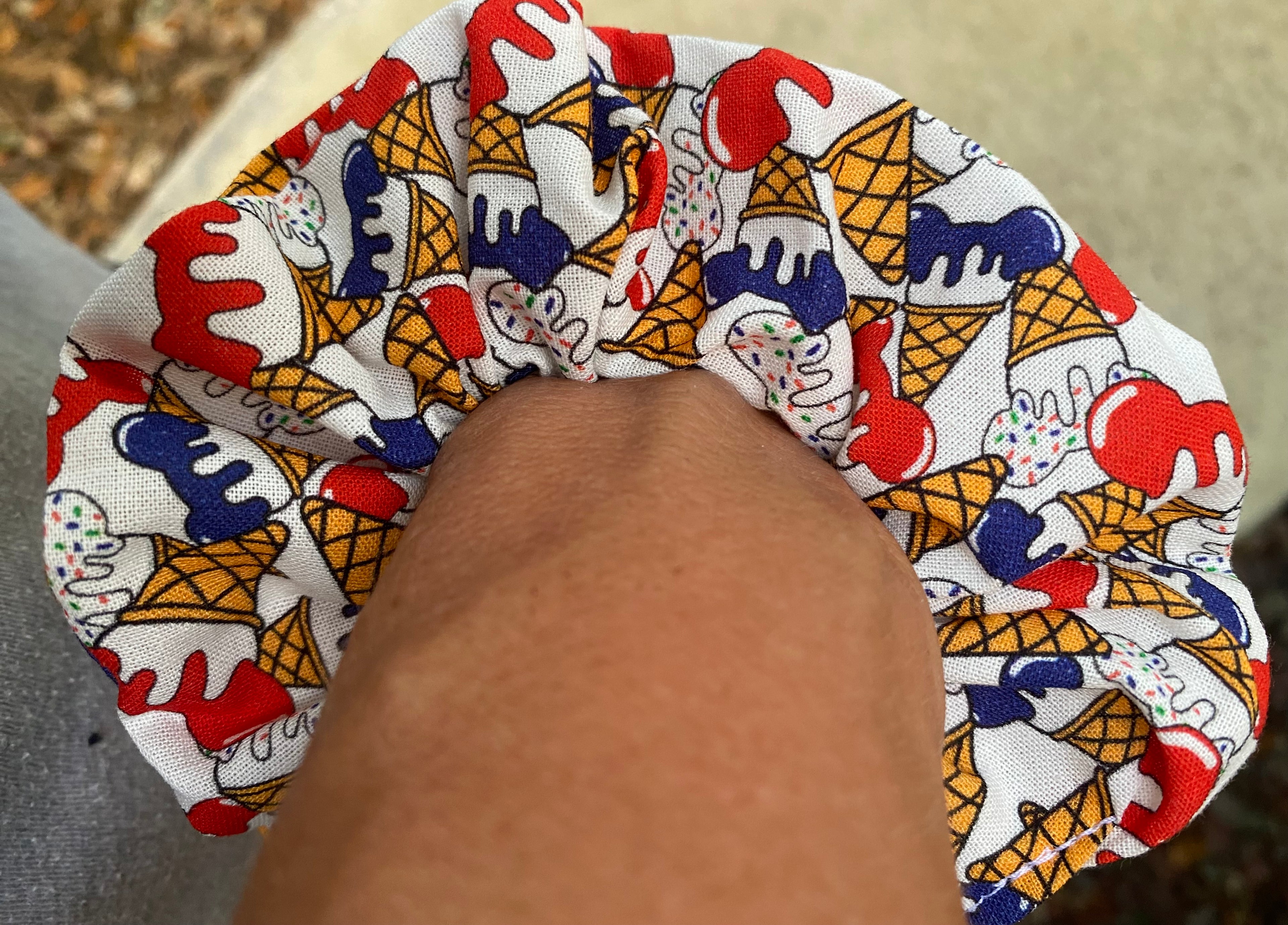 4th of July; Patriotic Mickey Ice Cream Cones Scrunchie