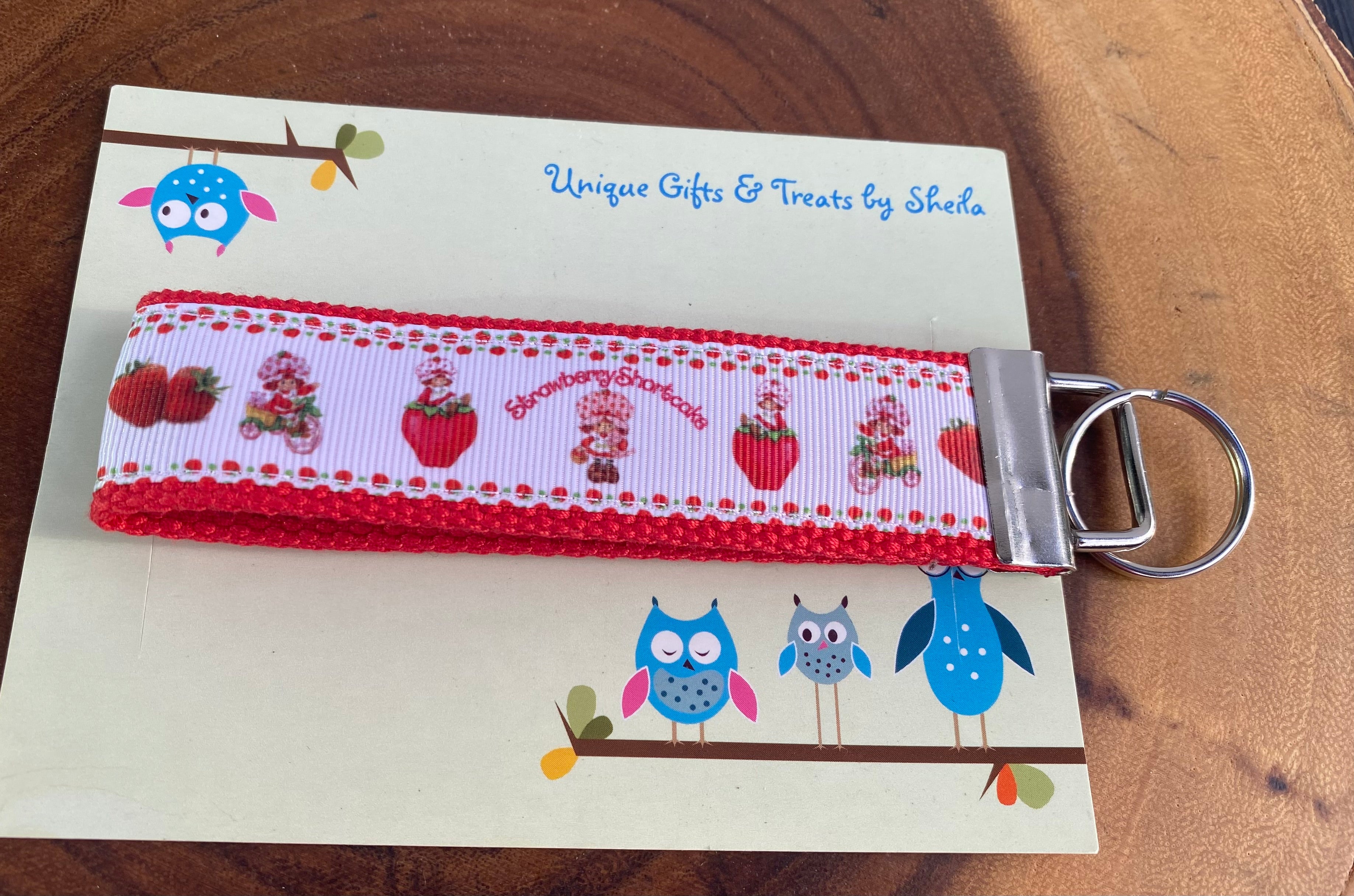 Strawberry Doll Keychain; Keyfob