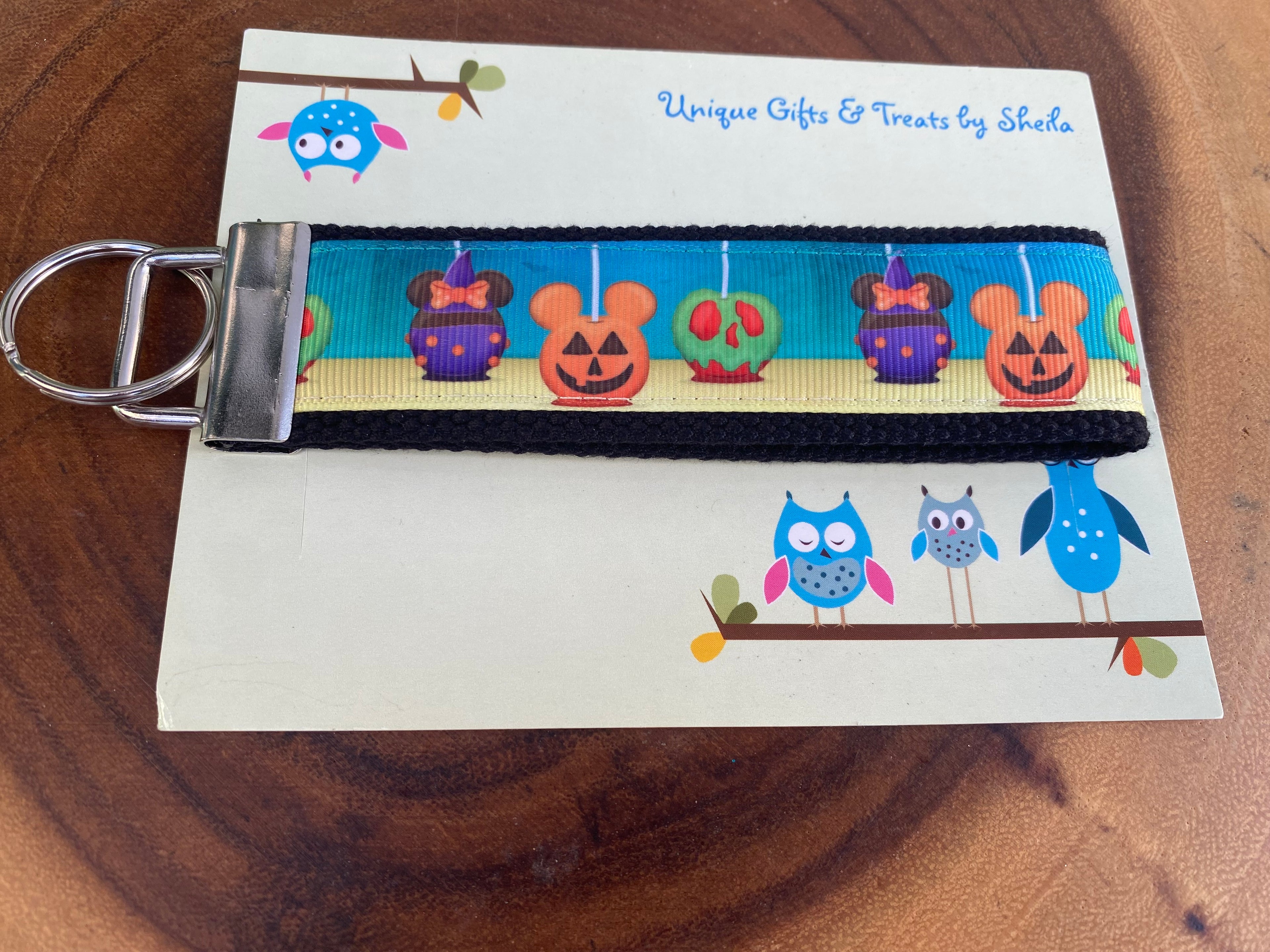 Disney Halloween Candy Apples Keychain; Keyfob