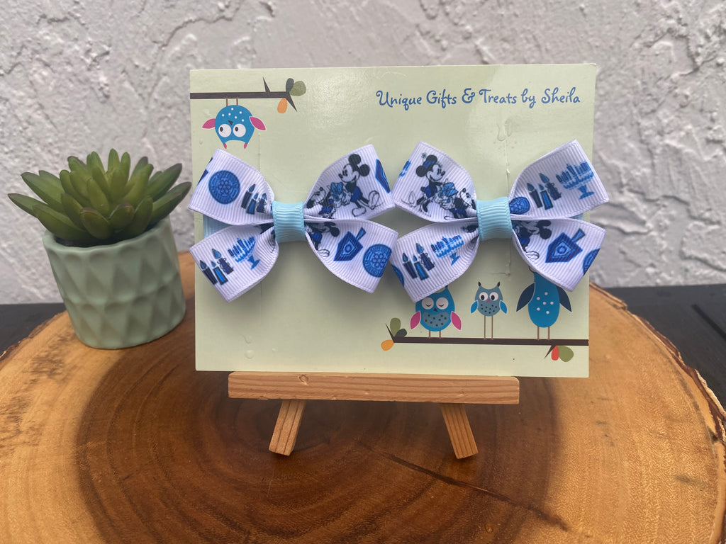 Disney Hanukkah Hairbows; Chanukah Hairbows