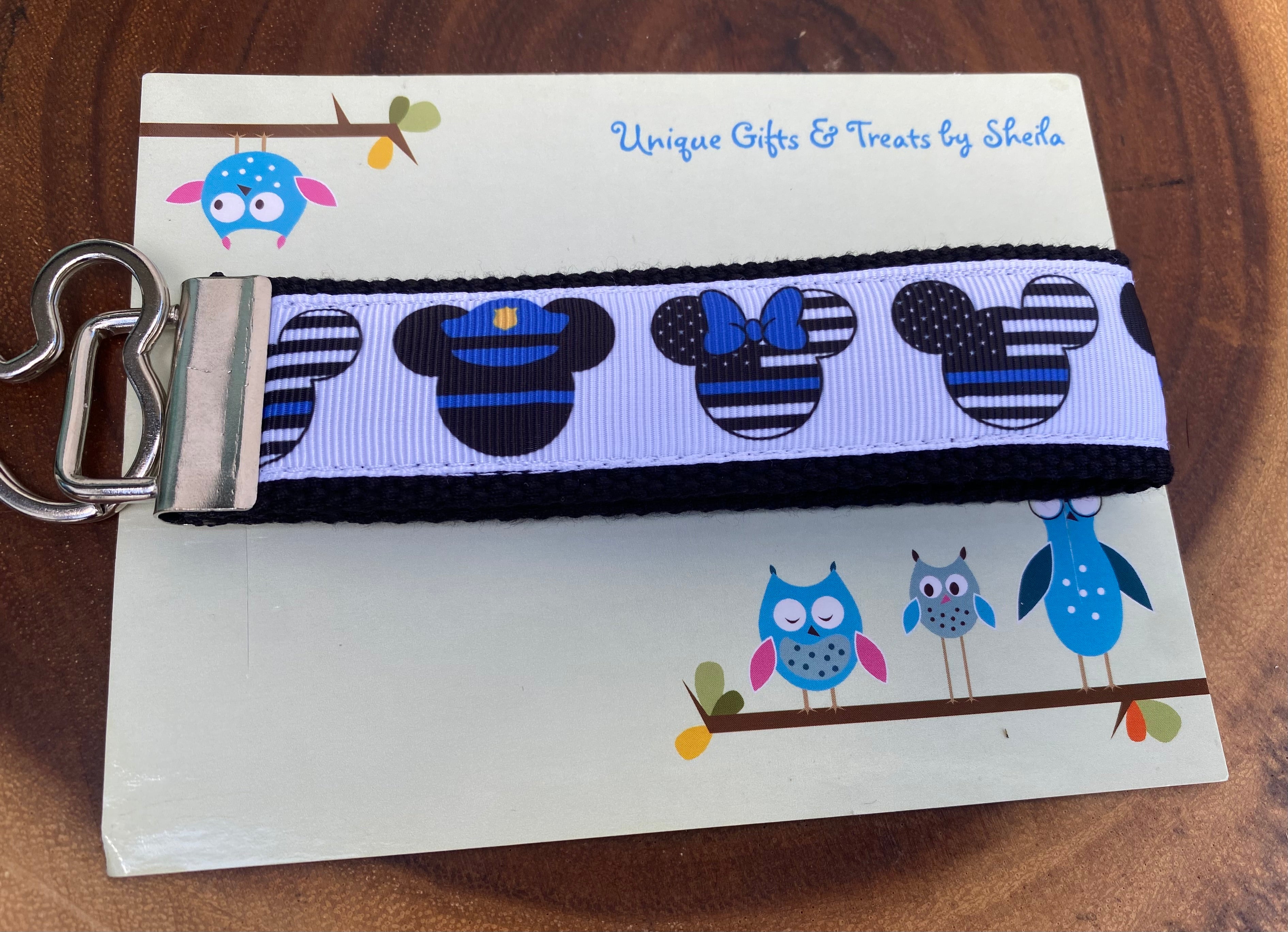Mickey and Minnie Police Officer Keychain; Keyfob