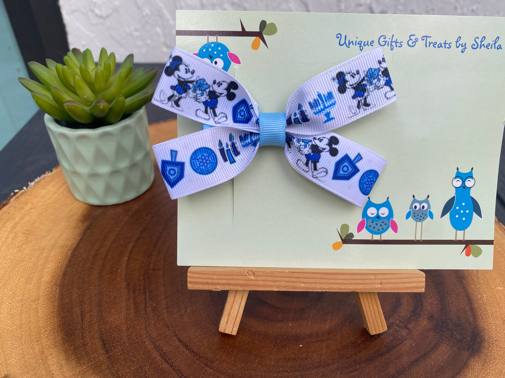 Mickey and Minnie Hanukkah; Chanukah Hairbow