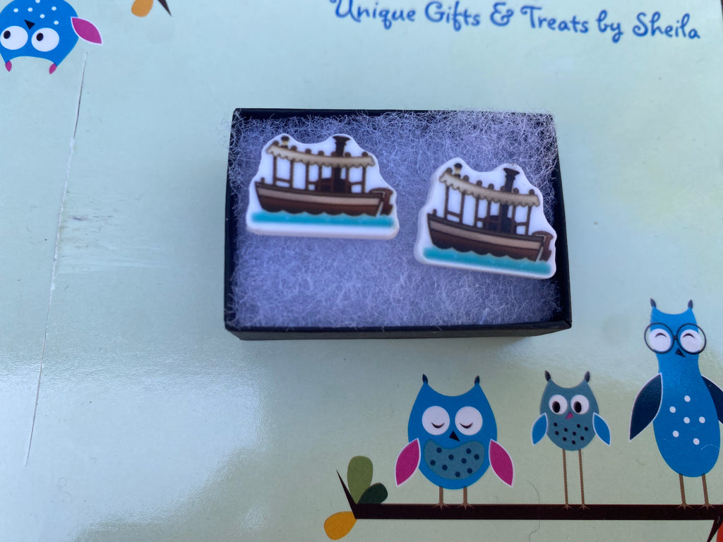 Jungle Boat; River Cruise Earrings