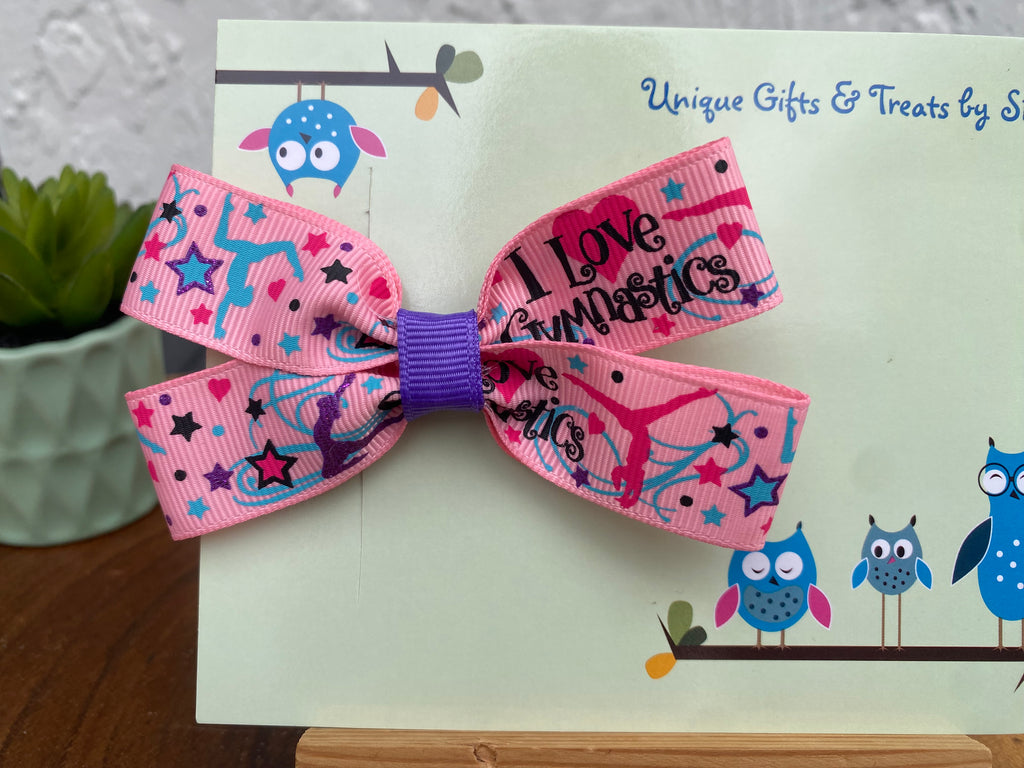 I Love Gymnastics Hairbow