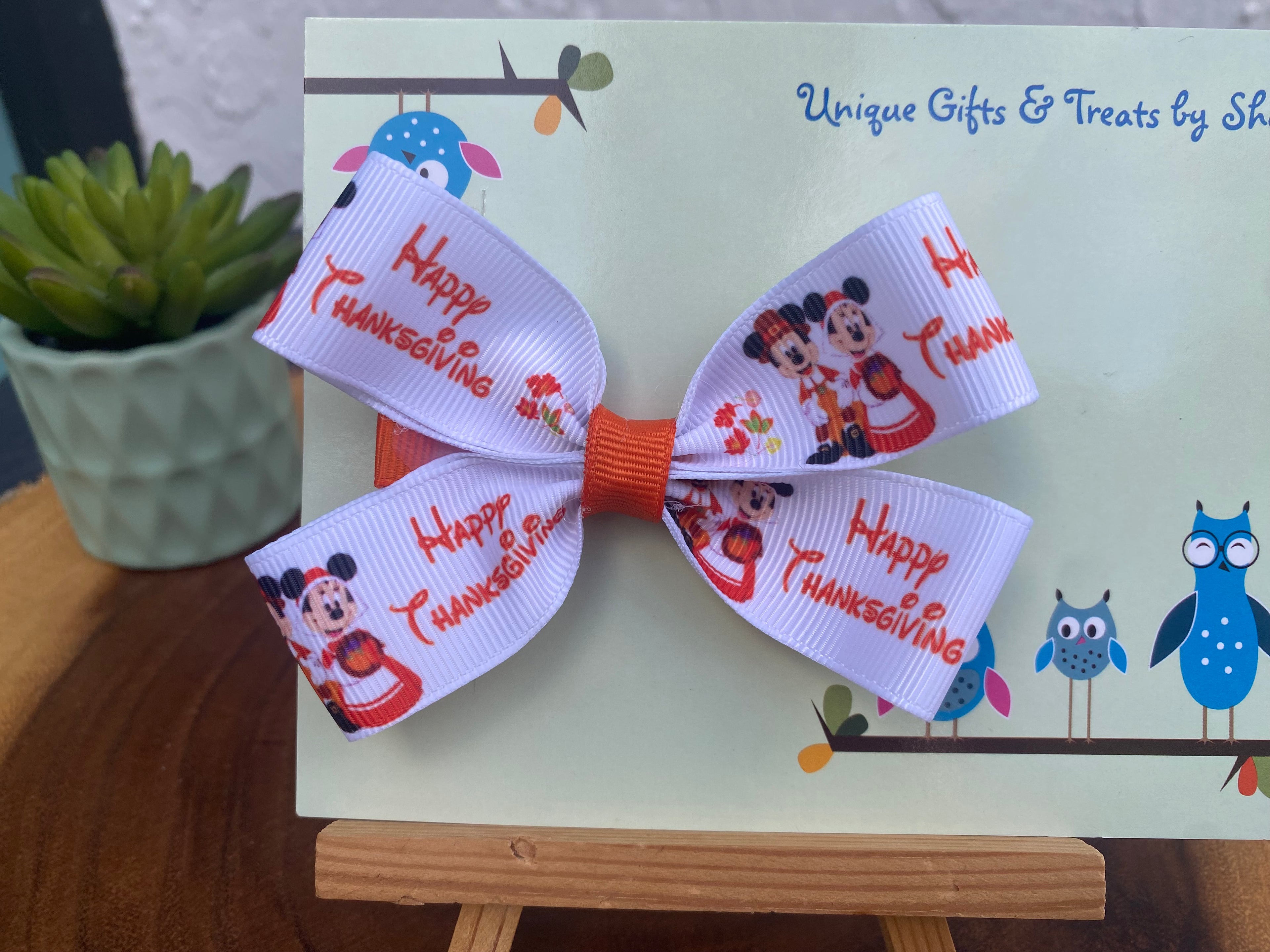 Mickey and Minnie Thanksgiving Hairbow