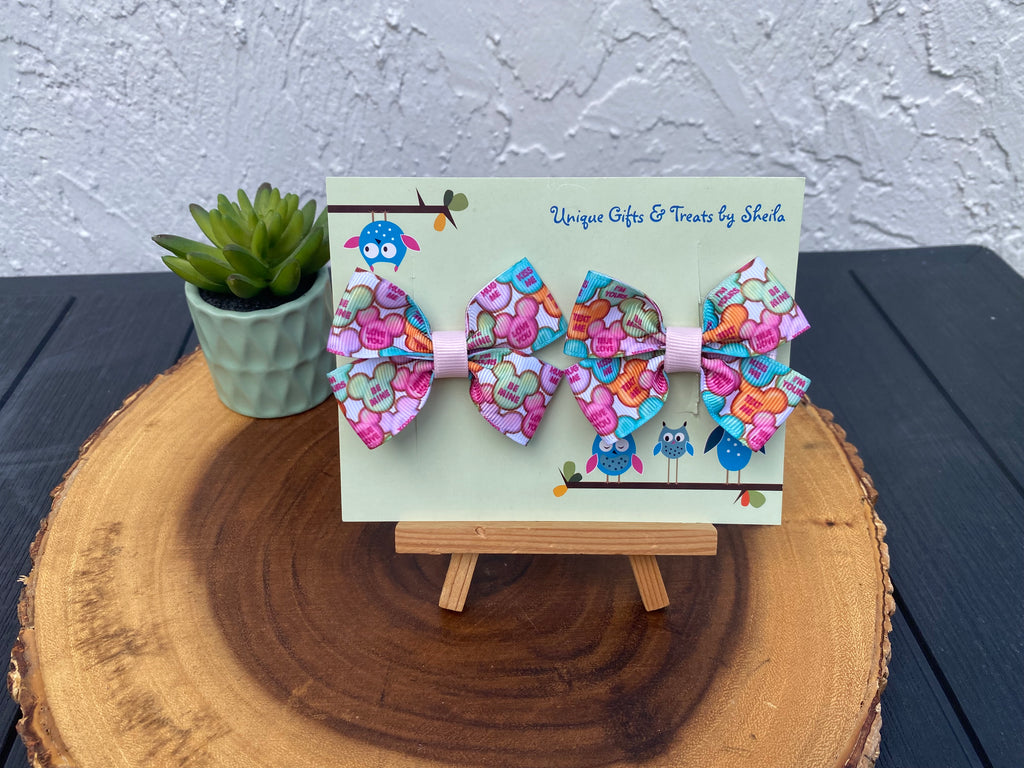 Mickey Valentine’s Conversation Hearts Hairbows