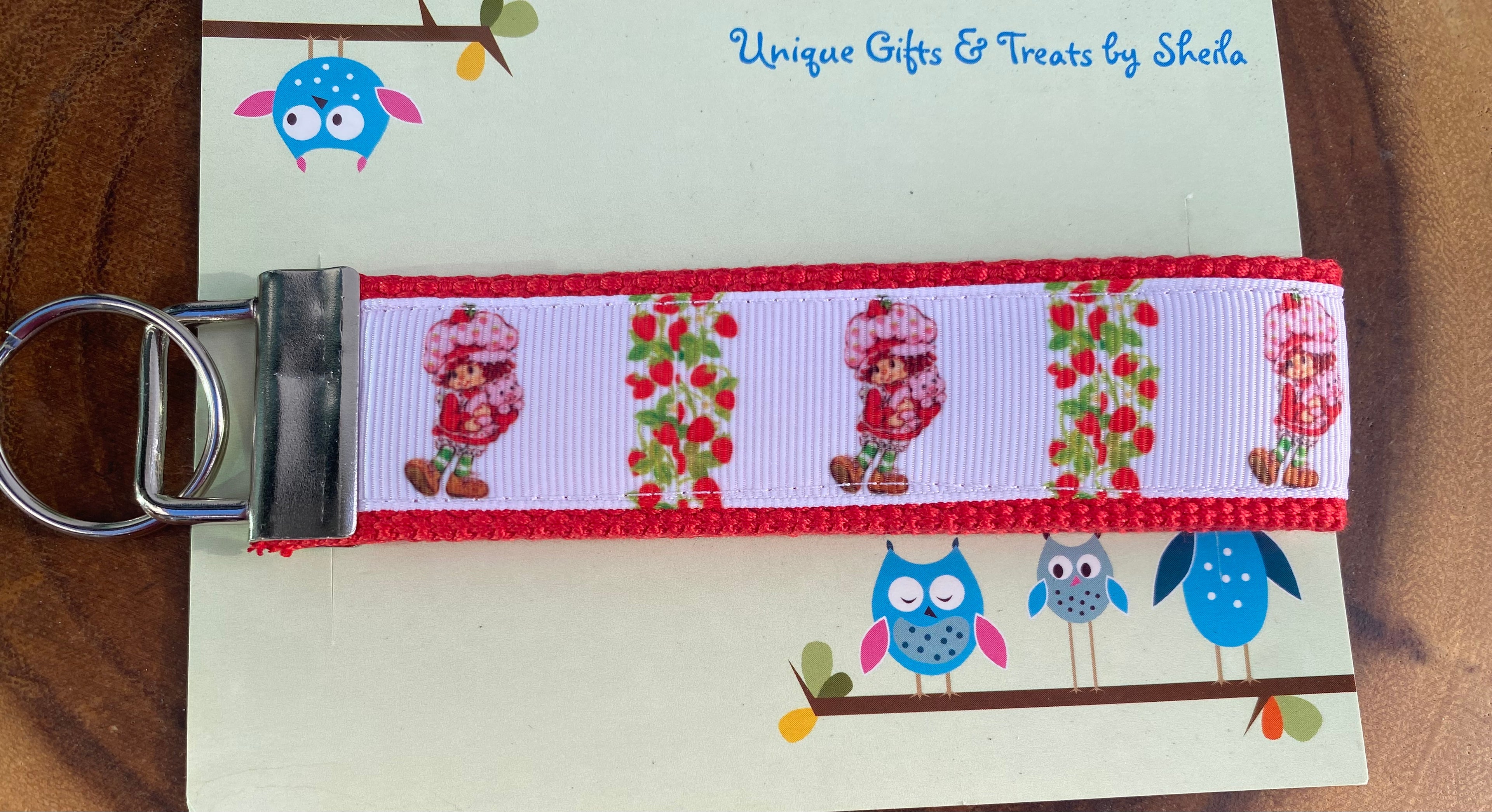 Strawberry Doll Keychain; Keyfob