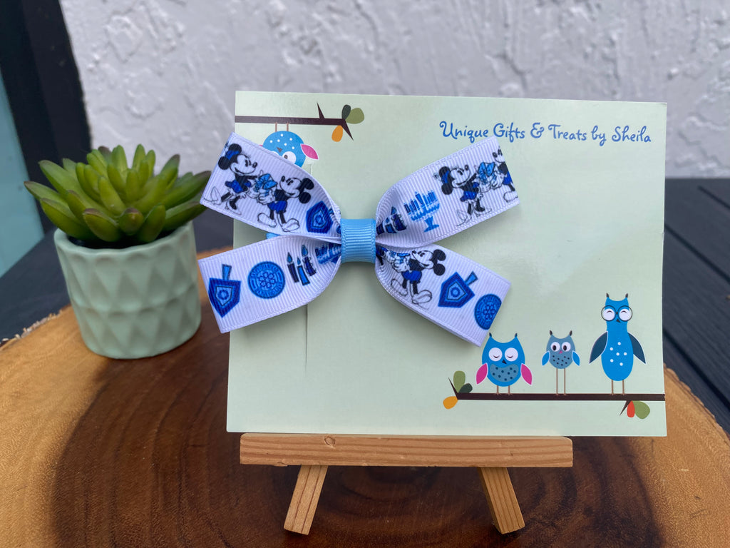 Mickey and Minnie Hanukkah; Chanukah Hairbow