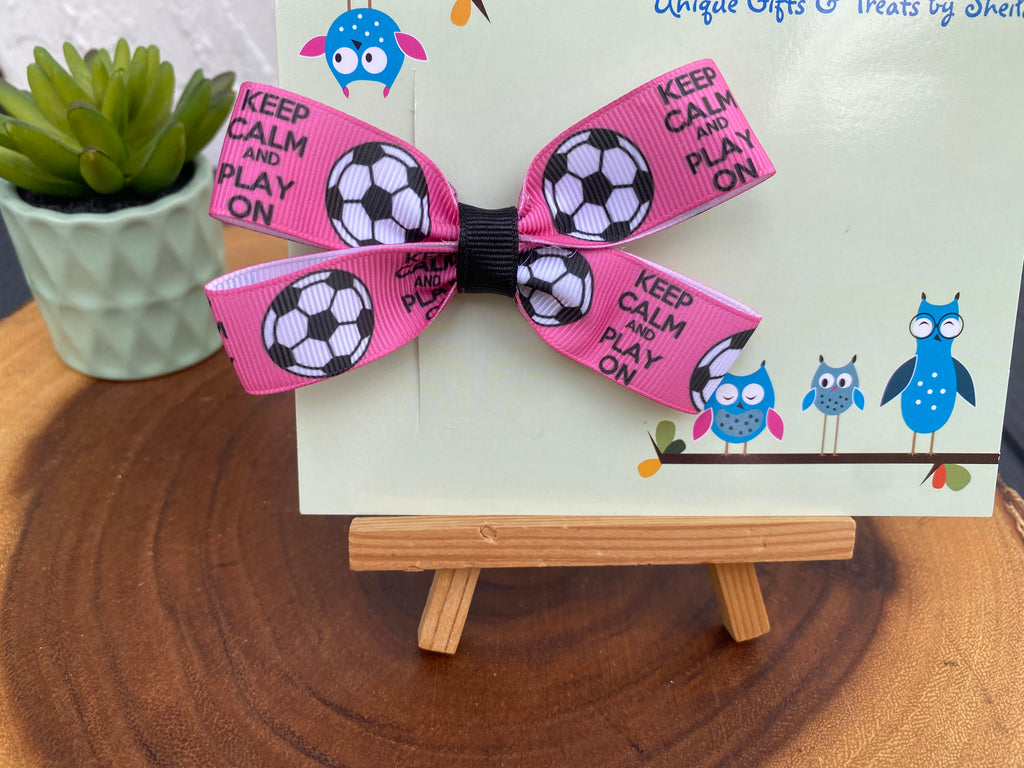 Soccer; Keep Calm and Play On Hairbow