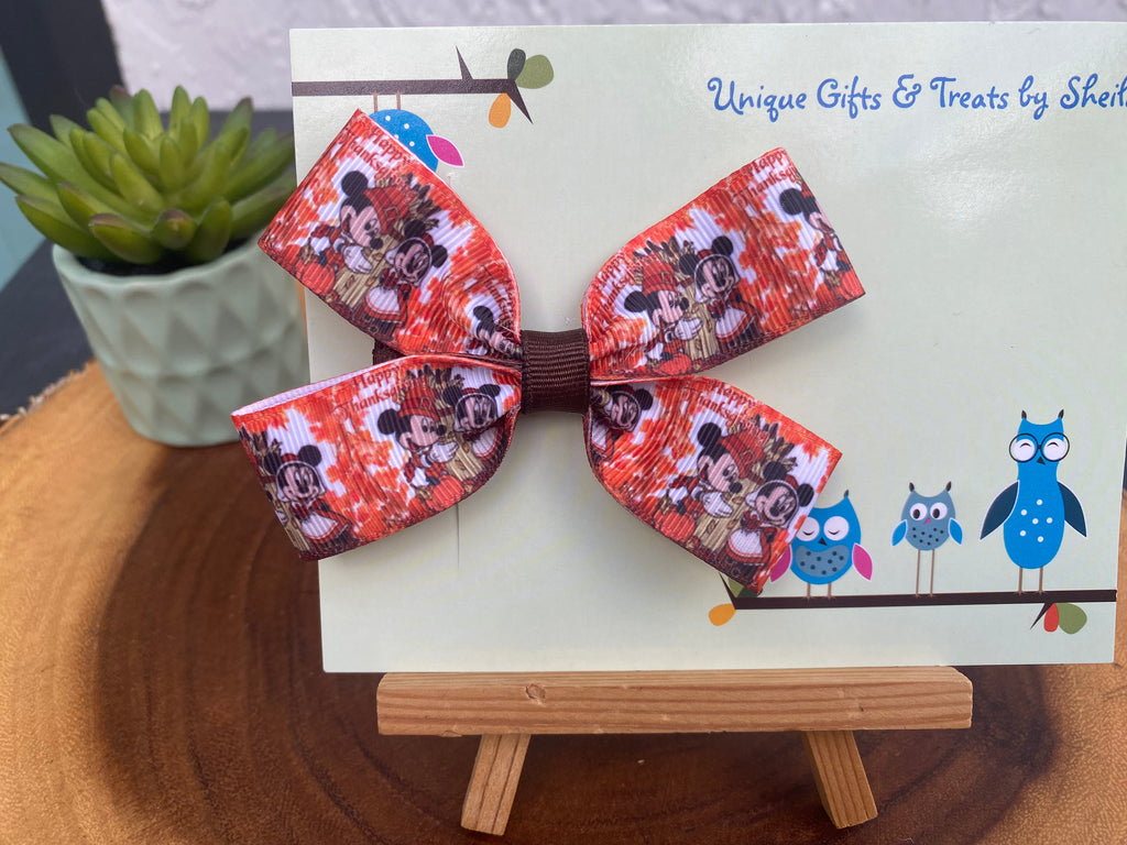 Mickey and Minnie Thanksgiving Hairbow