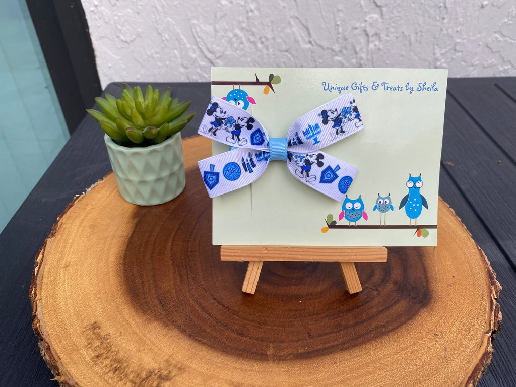 Mickey and Minnie Hanukkah; Chanukah Hairbow