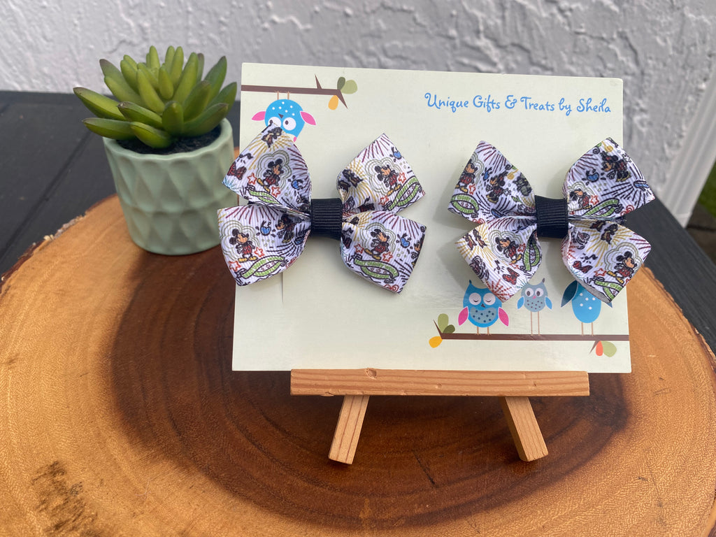 Disney Dooney Inspired Mickey and Minnie Hair Bows