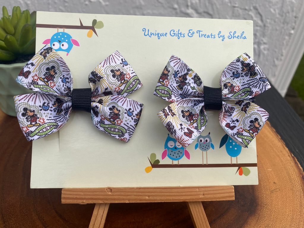 Disney Dooney Inspired Mickey and Minnie Hair Bows