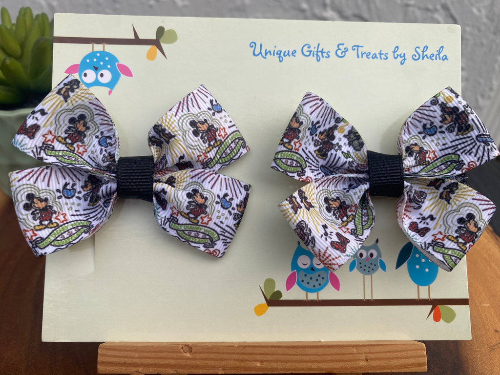 Disney Dooney Inspired Mickey and Minnie Hair Bows