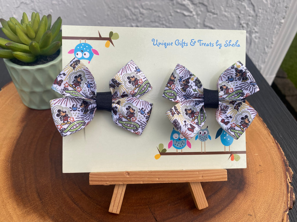 Disney Dooney Inspired Mickey and Minnie Hair Bows