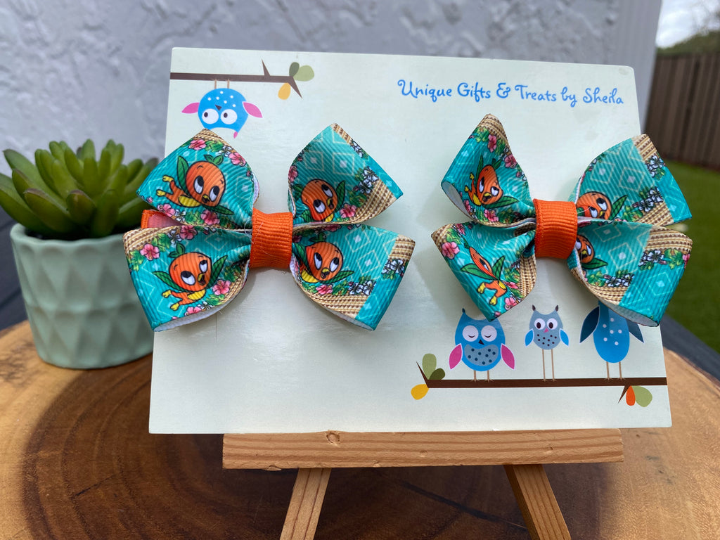 Orange Bird Hairbows